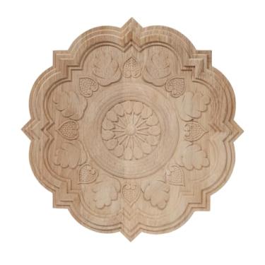 Imagem de NAHARO Arte moderna de parede de madeira esculpida à mão – Decoração de escultura de madeira quadrada, decoração de casa rústica boho para sala de estar, quarto, entrada