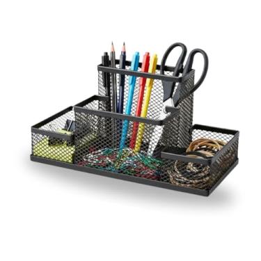 Imagem de Organizador de Mesa Aramado com 4 Divisórias – Porta Lápis, Canetas e Acessórios de Escritório