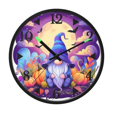 Imagem de STAYTOP Lindo relógio de parede LED gnomo para quarto com brilho noturno, relógios de parede silenciosos de 30 cm para decoração de sala de estar, controle de som, relógio de parede moderno que brilha