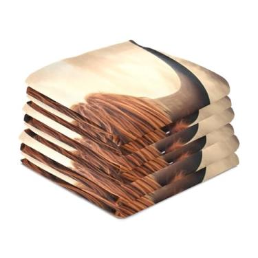 Imagem de Wassud Toalhas de cozinha Highland Brown Cow Toalhas de prato de cozinha pacote com 6 panos de prato macios com laço para pendurar toalha de mão de secagem rápida super absorvente toalhas de chá de