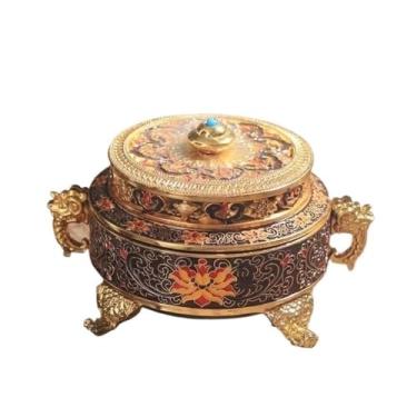 Imagem de Queimador de incenso de liga grande clássico decorativo para escritório, ioga e decoração de casa (preto)