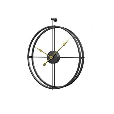 Imagem de Iron Art Relógio grande silencioso de parede estilo europeu relógios de design moderno para decoração de casa, escritório, relógio de parede