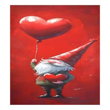 Imagem de Qilmy Capa de ímã de máquina de lavar louça de gnomo fofo dia dos namorados 58 x 66 cm capas decorativas de geladeira para porta frontal adesivo de folha magnética máquina de lavar louça painel