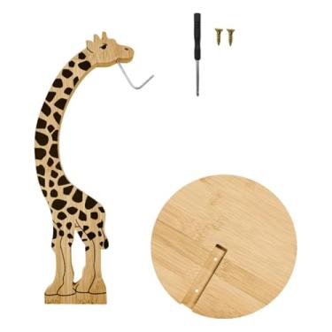 Imagem de predolo Suporte para bananas, porta-bananas estável e criativo em madeira em formato de girafa, gancho para armazenar bananas para mesa de jantar e cozinha.