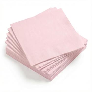 Imagem de Horaldaily Pacote com 100 guardanapos de coquetel, guardanapos de papel descartáveis de 12 x 12 cm para festa, aniversário, casamento, aniversário, chá de bebê (100, rosa)