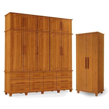 Imagem de Guarda Roupa Casal E Armário Multiuso Berlim Freijó – Luapa Móveis