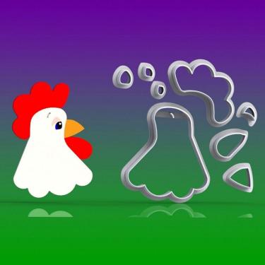 Imagem de Cortador Fazendinha Galo Modular Mod 2 Tamanho 5Cm