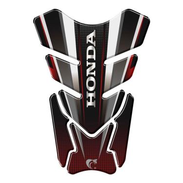 Imagem de Adesivo Resinado Protetor De Tanque Moto Qualquer Moto Honda Vermelho Vermelho E Preto