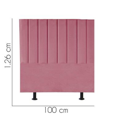 Imagem de Cabeceira Estofada Carla 100cm Solteiro Para Cama Colchão Box Quarto Suede Rosa Bebê - Aurora Line