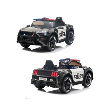 Imagem de Carrinho Elétrico Infantil Policia Carro Motorizado Luzes Som Passeio 