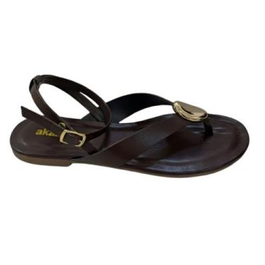 Imagem de Sandália Rasteira Akazzo Classy Elegante, Madri, Rocha, 35