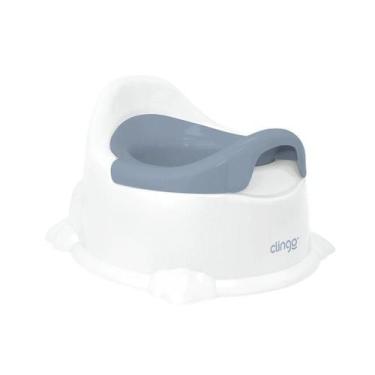 Imagem de Troninho Infantil Potty Branco/Azul  Desfralde Higienização Fácil - Br