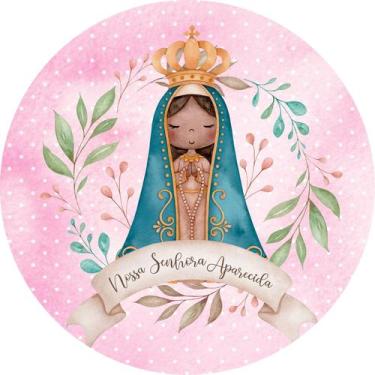 Imagem de Painel de Tecido Sublimado Redondo Nossa Senhora Aparecida Cute Ramos 