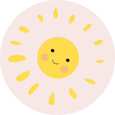 Imagem de Painel de Lona Redondo Solzinho Cute - Fabrika de Festa, 140x140cm