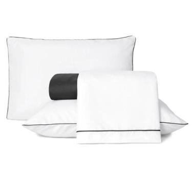 Imagem de Jogo De Lençol Queen Linea Micropercal 200 Fios 4 Pçs Preto - Dona Zez