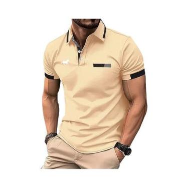 Imagem de Camisa Polo Masculina Slim Fit De Verão Com Manga Curta, Estilo Casual