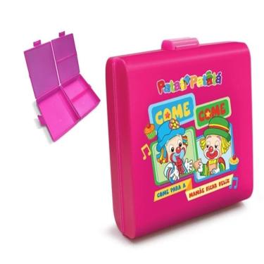 Imagem de Lancheira 3 Divisorias Infantil Patati Patata Maleta Escolar Meninas Pote Duplo Passeio Trava Rosa