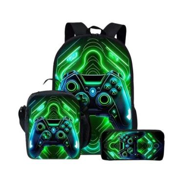 Imagem de Mochila Escolar Com Estampa De Console De Jogos Para Meninos E Meninas