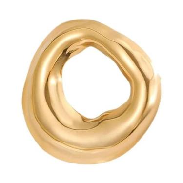 Imagem de Broche Geométrico De Aço Inoxidável Banhado a Ouro 18k, Acessório De V