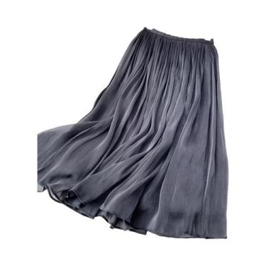 Imagem de Saia Longa Plissada Feminina De Verão, Modelo Evasê, Estilo Streetwear