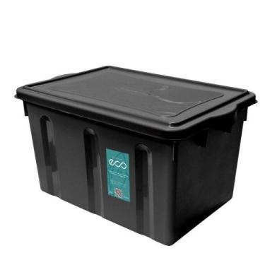Imagem de Caixa Plástica Organizadora Grande 38 Litros - Plasvale Eco Preto