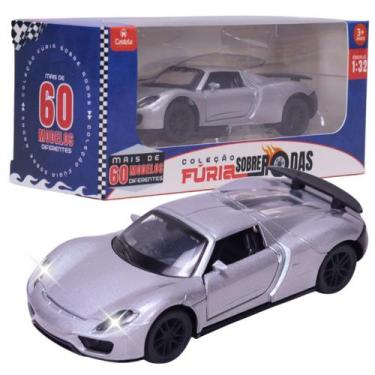 Imagem de Carrinho Miniatura Prata Pull Back 1:32 C/ Som e Luz - Castela