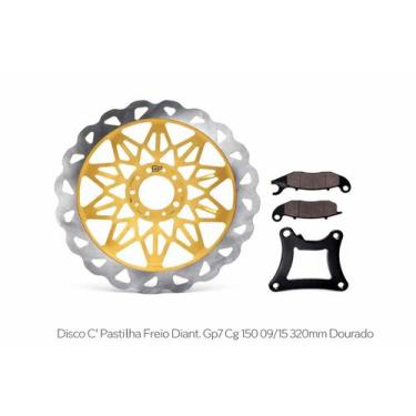 Imagem de Disco C/ Pastilha Freio Diant. Gp7 Cg 150 09/15 320mm Dourad, Dourado