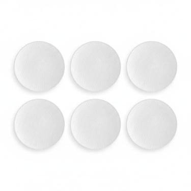 Imagem de Kit 06 Prato Sobremesa Relevo Dunas 20 cm Germer Porcelanas, Branco Fo