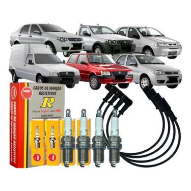 Imagem de Jogo Cabos E Velas Doblò Fiorino Palio Punto Siena 1.0 1.4 - NGK