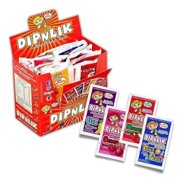 Imagem de Pirulito Dipnlik Sortido Dip'n Lik Caixa Com 25 Unidades