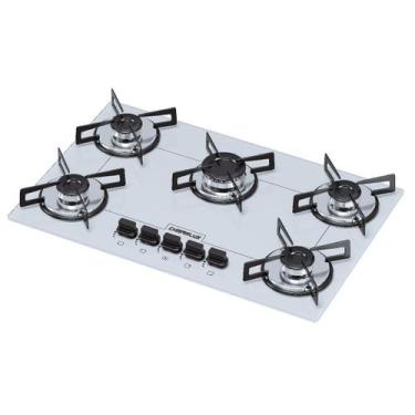 Imagem de Cooktop chamalux 5 bocas ultra chama branco chapa