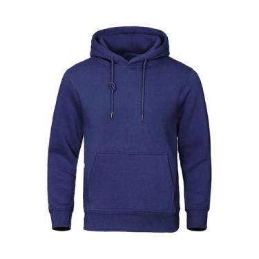 Imagem de Moletom Masculino Com Capuz De Fleece Quente Casual Streetwear Solto R