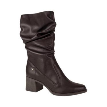 Imagem de Bota Feminina Casual Cano Médio Com Salto Bloco Mississipi, Marrom, 36