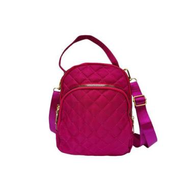 Imagem de Bolsa mochila mini feminina transversal costas alça removível tiracolo