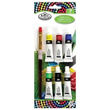 Imagem de Kit de Tinta Acrilica C/pincel Royal 7pçs - ROYAL & LANGNICKEL