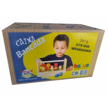 Imagem de Brinquedo De Madeira Caixa Bancada De Ferramentas - Babus