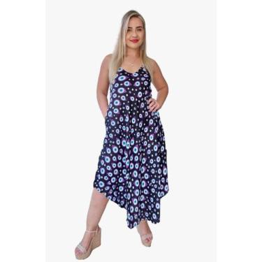 Imagem de Vestido Feminino Indiano Alça Trapézio Plus Size-cod.1092 - Aleci Fash