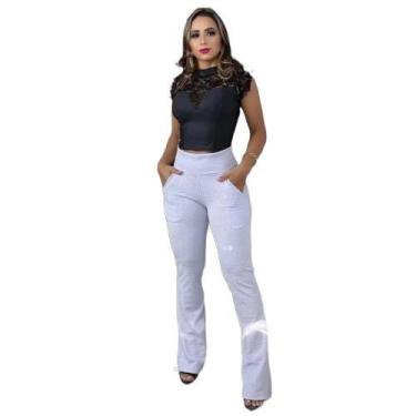 Imagem de Calça Legging Flare Feminina Bailarina Com Bolsos Frontais - Ploiéster