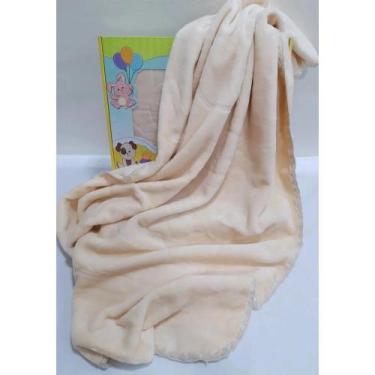 Imagem de Cobertor infantil Raschel com Relevo Touch Texture Bege Jolitex - Joli