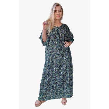 Imagem de Vestido Longo Indiano Tipo Kaftan Toque De Seda - Cod. 5017 - Aleci Fa