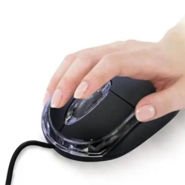 Imagem de Mouse Optico Usb Classic Box Preto Ms8010 Com Led Computador Notebook 