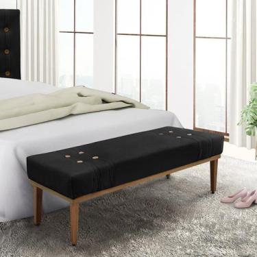 Imagem de Calçadeira Recamier Queen Gênova Preto - Spezzia Decor