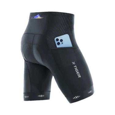 Imagem de Calças Ciclísticas Masculinas Com Almofada De Gel 5D E Bolso Traseiro 