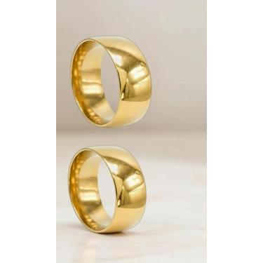 Imagem de Aliança Grossa Ouro 18k 8mm Tradicional - Congratulations Store