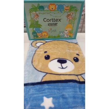 Imagem de Cobertor infantil bebe raschel 90cm x 1,10m masculino - CORTTEX - CORT