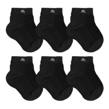 Imagem de Kit 6 Pares Meias Infantil Baby Up 02025 Algodão Cano Médio, Preto, 24