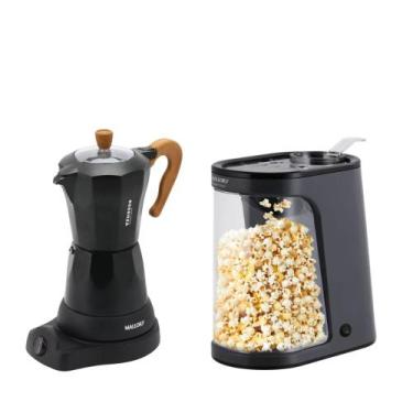 Imagem de Kit Cafeteira Elétrica Italiana Mallory 280ml, 6 Xícaras e Pipoqueira 