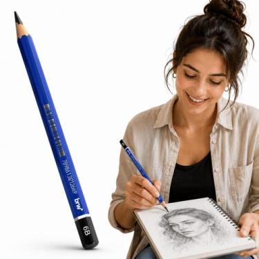 Imagem de Lápis Grafite 6B Macio Sextavado BRW Evoke Marcação Molde Costura Mode