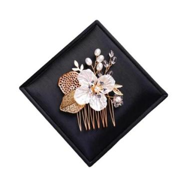 Imagem de Tiara De Cristal Dourado Com Pérolas Para Mulheres, Acessórios De Cabe