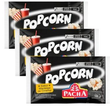 Imagem de Kit 3 Pipoca para Microondas Pop Corn Pachá Sabor Manteiga de Cinema 1
